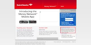 Money Network Homepage Bank Of America Bank Of America Networking Money