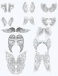 Hand Drawn Angel Wings Vg 011 Digital Clipart Printable Images Vectors Graphics Fairy Feather Art Jo Wings Drawing Feather Art Soulful Art