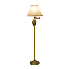 Decor Therapy Wellington 59 In Antique Brass Floor Lamp With Faux Silk Shade Pl1598 The Home Depot Antique Floor Lamps Brass Floor Lamp Antique Brass Floor Lamp