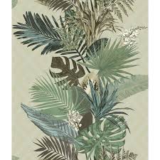 tropical oasis stripe 33 l x 20 5 w wallpaper roll in 2021 striped wallpaper wallpaper wall coverings
