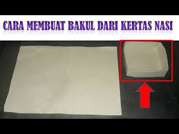 Kemudian kertas dilipat, digunting 3. Cara Membuat Bakul Dari Kertas Nasi Youtube