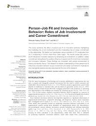 Lee flowers & co., inc. Pdf Person Job Fit And Innovation Behavior Roles Of Job Involvement And Career Commitment