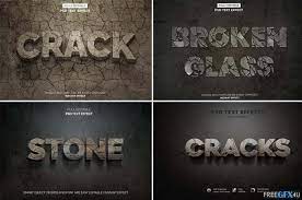 Download 3d Crack Stone Psd Broken Glass Text Effects Free Download