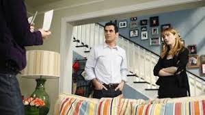 Benjamin Moore Labrador Blue Dunphy House Color Love Modern Family Black And White Stairs Family Photo Wall