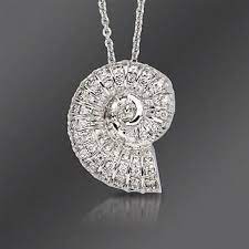 Roberto Coin Tiny Treasures 18 Ct T W Diamond Seashell Necklace In 18kt White Gold Ross Simons Precious Gemstones Jewelry Exquisite Jewelry Jewelry