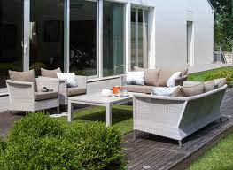 salon de jardin bas blanc et taupe thyme oceo proloisirs salon de jardin design tapis salon pas cher decoration exterieur