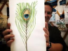 Draw six or so more, so your peacock has a nice feathery head! Sketching Tutorial Peacock Feathers In Pencil And Watercolor Kristin Link