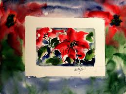 Galerie Morgenstern Weihnachtsstern Als Aquarell