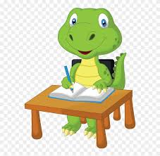 Baby dinosaur cartoon premium vector. Dino Study Cartoon Dinosaur At School Free Transparent Png Clipart Images Download