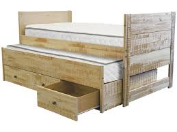 Bedz King All In One Twin Bed With Twin Trundle And 3 Built In Drawers Weathered Honey Walmart Com Twin Trundle Bed Trundle Bed Twin Trundle