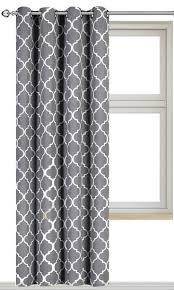 Black And White Patterned Drapes Printed Blackout Room Darkening Printed Curtains Window Panel Drapes Grey Color Pattern 1 Curtains Living Room Grey Curtains Living Room Modern Room Decor