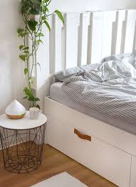 Wie Ich Mein Bett Mit Paletten Kopfteil Und Ledergriffen Optimiert Habe Ikea Bed Hack Headboards For Beds Brimnes Bed
