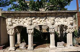 The custom white stone gives this fireplace the perfect finishing touch. Antique Fireplace Carved In White Stone Roman Style Stone Fireplace