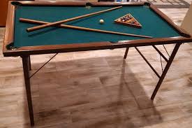 Vintage Burrows Mini Folding Pool Table Portable Miniature Folding Pool Table Wooden Pool Pool Table