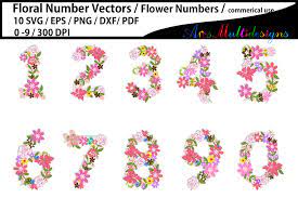 Download Floral Numbers Clipart Floral Numbers Svg Flower Numbers Svg By Arcsmultidesignsshop Thehungryjpeg Com