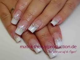 Gelnagel French Weiss Glitzer Krasivye Nogti Nogti Fioletovyj