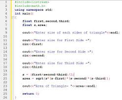 Find Area Of Triangle In C Programming C Programming Tutorials Programming Tutorial C Programming