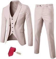 4.5 out of 5 stars 7. Amazon Com My S Men S 3 Piece Slim Fit Suit Set One Button Solid Jacket Vest Pants With Tie Clothing