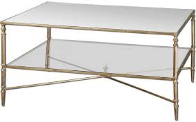 Bamboo coffee, console, sofa & end tables : Nicolina Gold Bamboo Mirrored Tiered Coffee Table