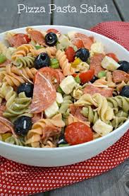 Pizza Pasta Salad Recipe Yummly Recipe Pizza Pasta Salads Pasta Salad Pasta Salad Recipes