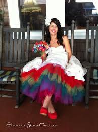 Pin By Hillary Moldovan On My Style Pinterest Rainbow Wedding Dress Rainbow Wedding Tulle Wedding Dress