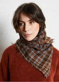 Lana Sciarpa A Quadri Sciarpa A Quadri In Lana Coffee Moismont Donna Place  Des Tendances