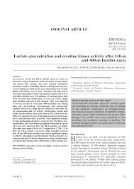 It is vital to help the athletes in the learning situation, by using adapted equipment, lowering the hurdles and altering the distance between hurdles. Pdf Lactate Concentration And Creatine Kinase Activity After 110 M And 400 M Hurdles Races