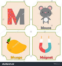 Kindergarten words that start with m · mad: Cute Colorful Alphabet Letter M Set Stock Vector Royalty Free 669111670