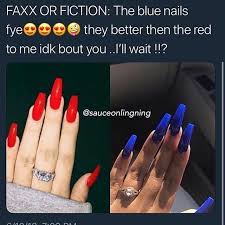 Mix bright blue and white for your long nails. Https Ift Tt 1potf4c Red Or Blue Red Acrylic Nails Blue Nails Nails