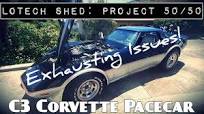 NZ C3 Corvette Pacecar gets a replacement exhaust manifold installed.