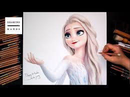 If you need some help in coloring these pages, i invite you to check out my videos of how to paint, draw and color anything you like. Drawing Frozen2 Elsa With Hair Down Drawing Hands Youtube