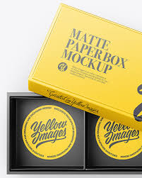 Download Opened Paper Box Mockup In Box Mockups On Yellow Images Object Mockups
