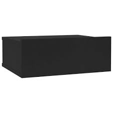 Floating nightstand with hidden phone charging and fingerprint unlock hidden compartment | woodwork. Floating Nightstand Black 40x30x15 Cm Chipboard