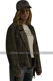 Brie Larson Captain Marvel Carol Danvers Black Biker Leather Jacket Marvel Jacket Leather Jacket Black Biker Jacket