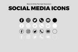 Black And White Social Media Icons For Email Signature Black White Social Media Icons Photoshop Illustrator Svg Social Media Icons Media Icon Business Card Icons