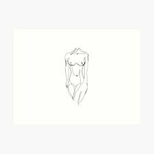 Woman`s figure sketch.body o white blackgroundใ. Female Body Outline Wall Art Redbubble