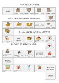 Preposition Of Place Board Game Worksheet Free Esl Printable Worksheets Made By Teachers Preposition Worksheets Preposition Activities Prepositions