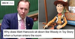 Uk stats watchdog slams matt hancock's 'misleading' testing figures. Why Does Matt Hancock Sit Down Like Woody In Toy Story Is 2020 S Greatest Spot