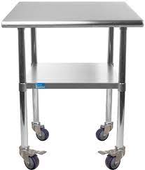 Maybe you would like to learn more about one of these? Work Table With 4 Casters Wheels Stainless Steel Food Prep Worktable 30 X 24 Amazon Co Uk Home Kitchen