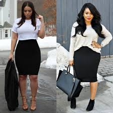 55 Amazing Outfits With Black Pencil Skirts Style Tips Glossyu Com Pencil Skirt Outfits Casual Plus Size Pencil Skirt Black Pencil Skirt Outfit