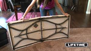 Watch the video explanation about 6' molded folding table by cosco review online, article, story, explanation, suggestion, youtube. Lifetime Adjustable Height Folding Table 4428 48x24 Fold In Half Top