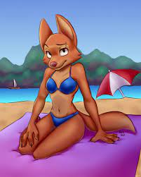 Diane Foxington on the beach by Fox.s_Box -- Fur Affinity [dot] net