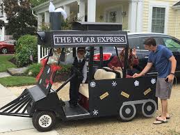 Entry In Golf Cart Parade July 2016 See Blog For Details Http Diannescards Com 2016 07 04 Polar Express W Golf Cart Decorations Golf Carts Christmas Golf