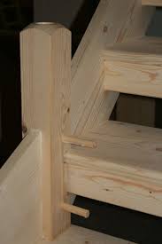 Custom treads, wood handrail, box newel posts, & balusters. Open Tread Softwood Stairs Domestic Specification