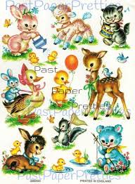 Vintage Retro Nursery Baby Animals Maniche Stampabili Decalde Etsy Vintage Deer Baby Animals Animals