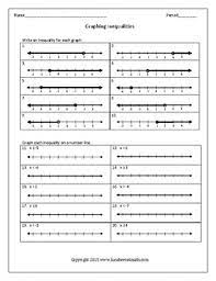 Graphing Inequalities On The Number Line Worksheet By Funsheets4math
