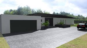 Maison Contemporaine De 170 M2 De Plain Pied En C Avec Une Toiture En Tuiles Noires Et Sejour Dep Maison Contemporaine Plan Maison Architecte Maison Plain Pied