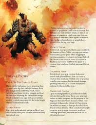 For some, their rage springs from a communion with fierce animal spirits. 5e Barbarian Path Of The Brawler V3 0 Dnd 5e Homebrew Barbarian Dnd Dungeons And Dragons Homebrew