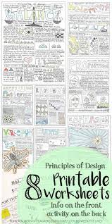 Check Out My Pack Of Eight Principles Of Design Worksheets Visual Example And Information On The Front Principles Of Design Principles Of Art Art Worksheets