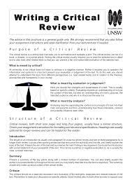This critique is intended to be constructive criticism. Critical Review